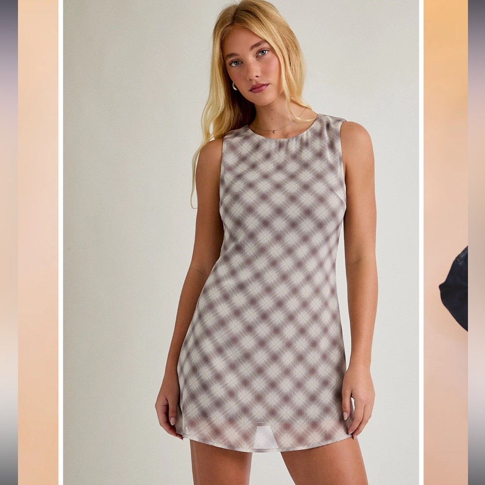 Plaid Sleeveless Dress